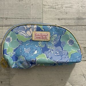 NWOT Lilly Pulitzer Estee Lauder Women Floral Zip Pouch Makeup Cosmetic Case Bag